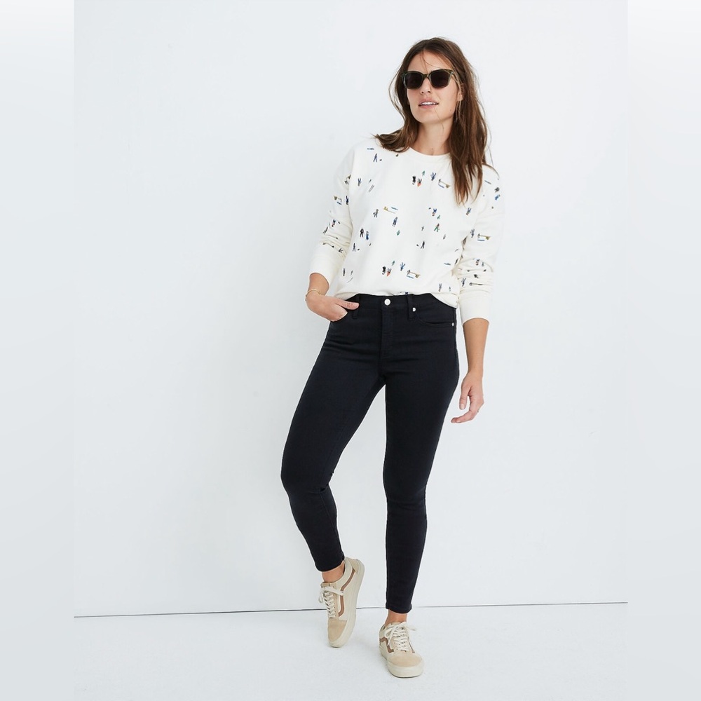 MADEWELL Women's Black 9" Mid-Rise Skinny Jeans SIZE 27 J6547 Lunar Wash